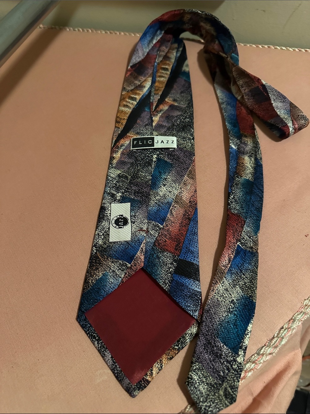 Multicolor Abstract Silk Tie -silk